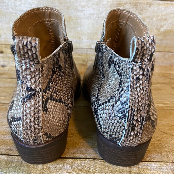 Lucky Brand Basel Snake Print Ankle Bootie Size 6 - Picture 7 of 11